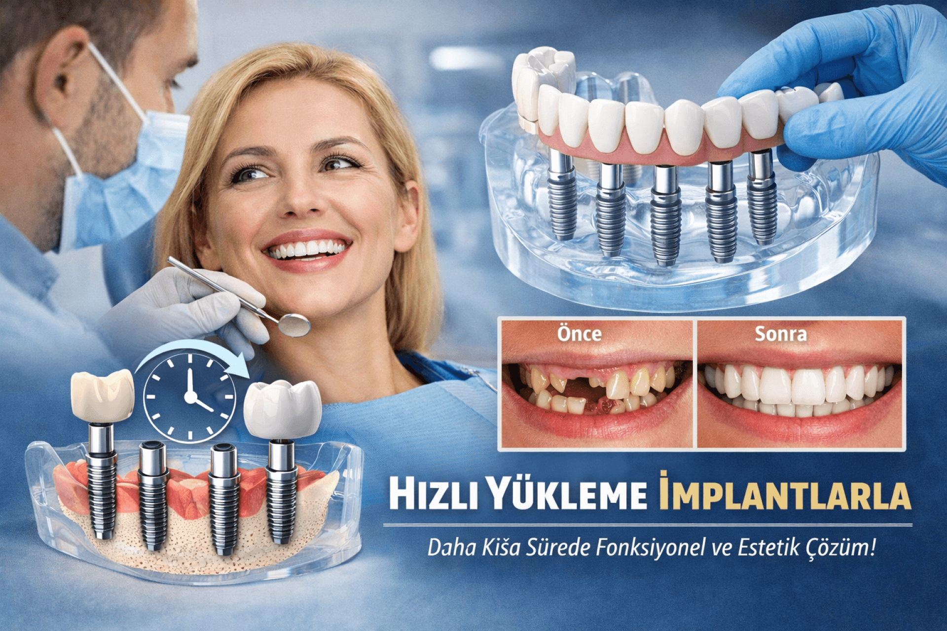 Kliniğimizde Hızlı Yükleme İmplantlarla Daha Kısa Sürede Fonksiyonel ve Estetik Avantaj Sağlanabilir
